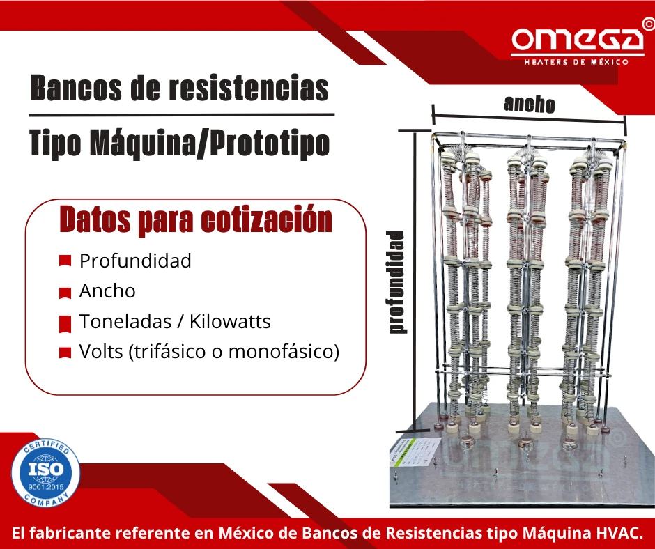Banco de Resistencias 3kW Prototipo/Máquina o Ducto